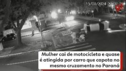 video:-mulher-cai-de-motocicleta-e-quase-e-atingida-por-carro-que-capota-no-mesmo-cruzamento-em-maringa