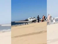 video:-aviao-faz-pouso-de-emergencia-em-praia-de-sc-e-assusta-quem-passeava-pelo-local