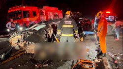 policial-rodoviario-aposentado-morre-e-mulher-fica-em-estado-grave-apos-batida-entre-carro-e-caminhao-na-br-153