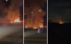 casamento-e-interrompido-por-incendio-causado-por-fogos-de-artificio;-video